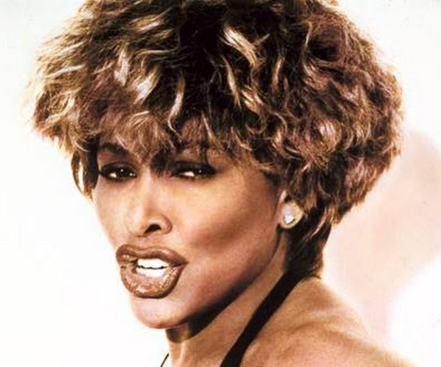 Tina Turner na scenie, śpiewająca, w powiewającej sukience, z rozentuzjazmowanym tłumem w tle.